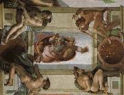 Michelangelo Buonarroti God separates the waters and the country and blesses its work, oil painting artist